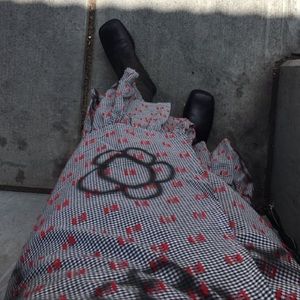 Alexa Stark cotton graffiti floral wrap skirt